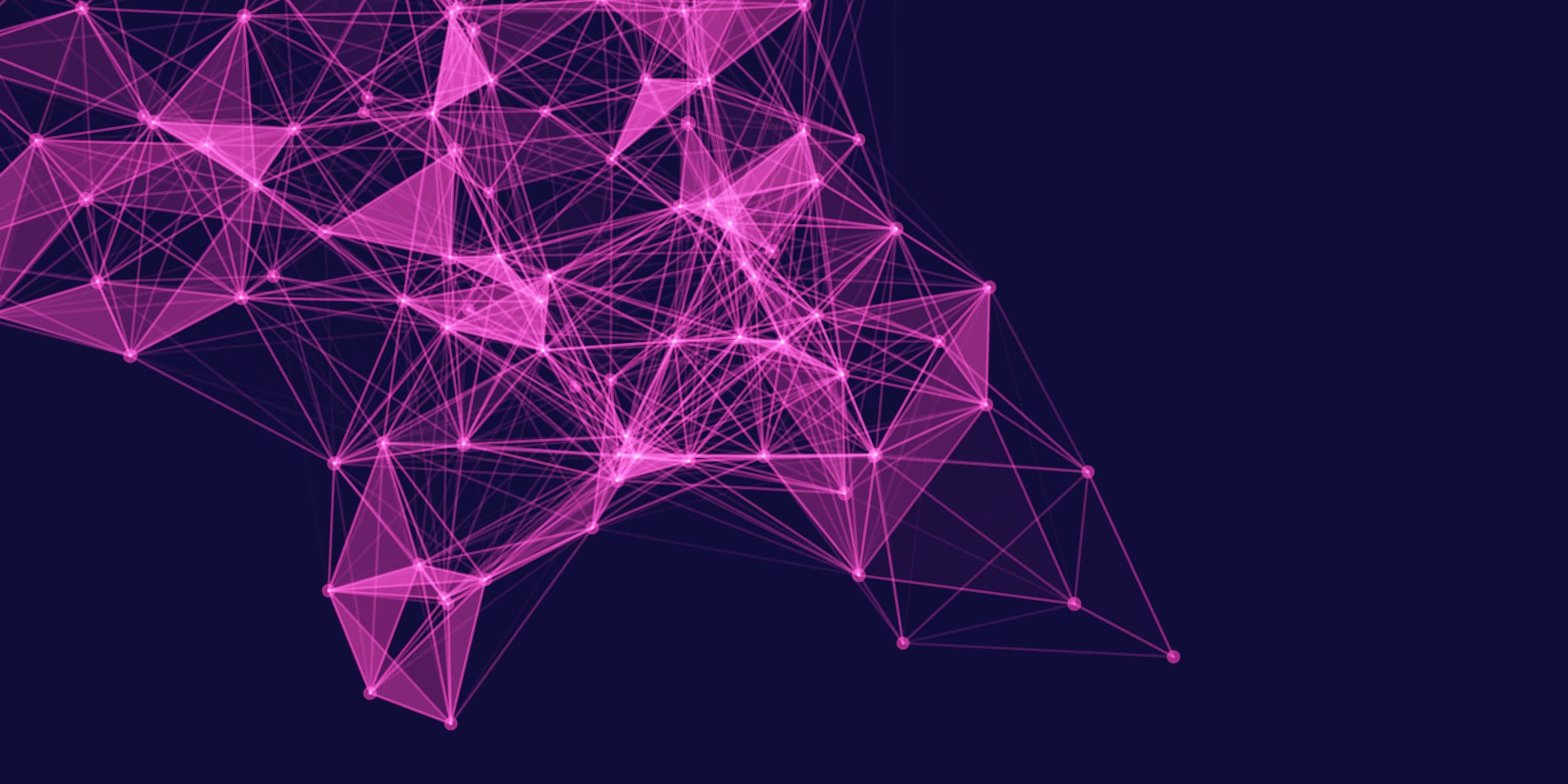 Low poly network connections banner