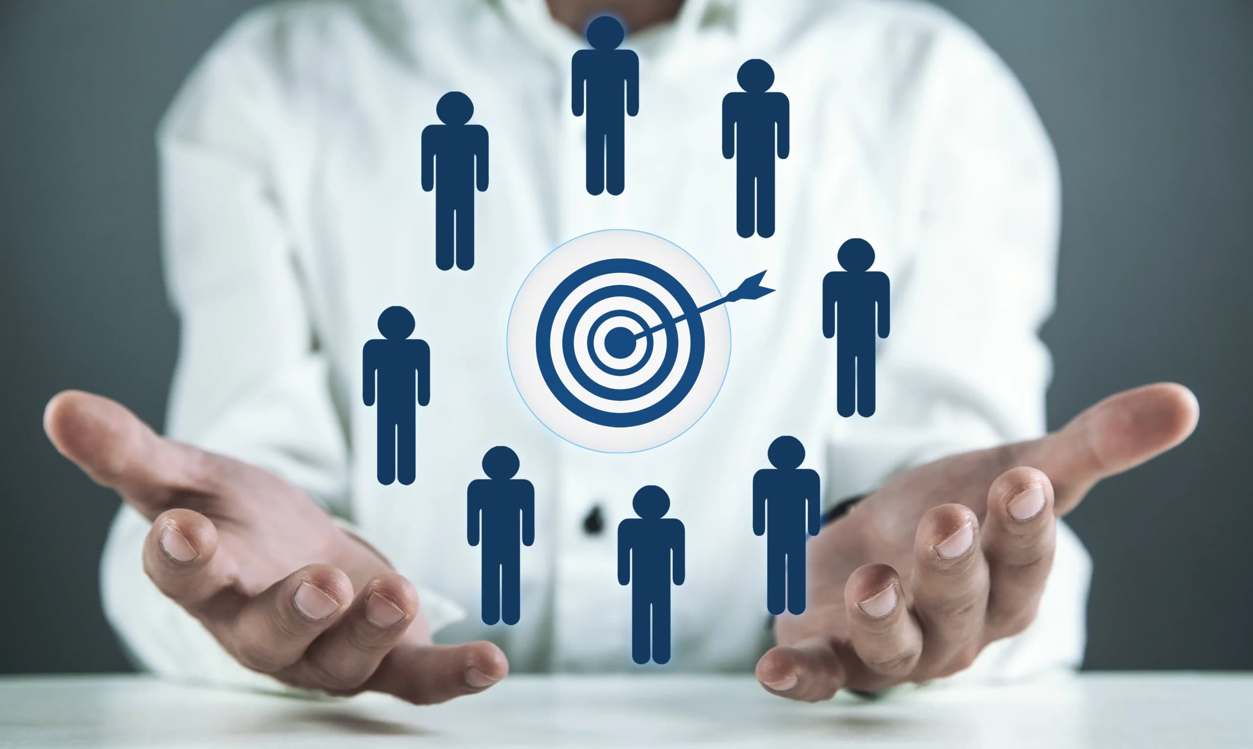 human-showing-target-dart-with-people-symbols-targeting-concept